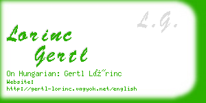 lorinc gertl business card